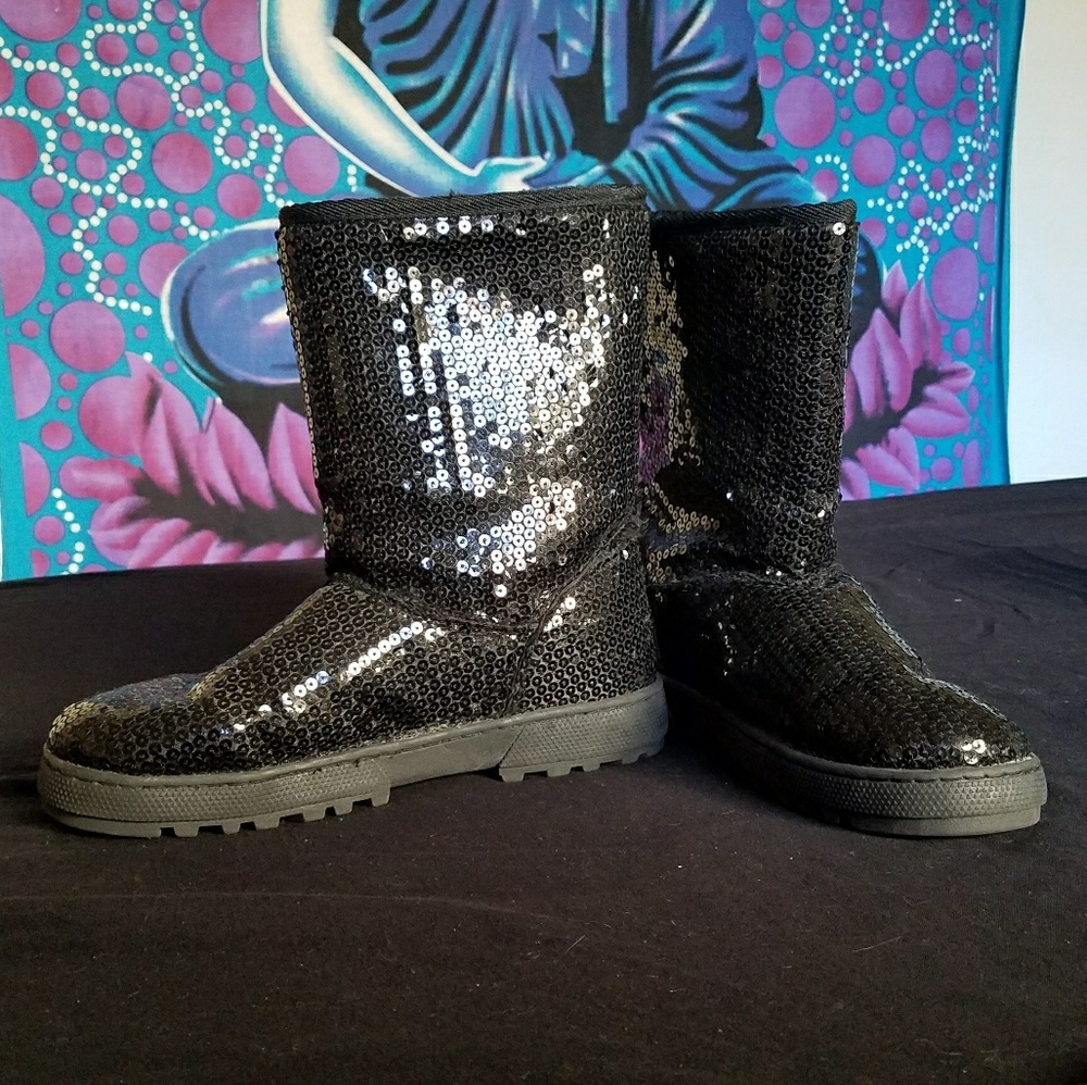 Rampage Annika black sequin size 8.5 boots